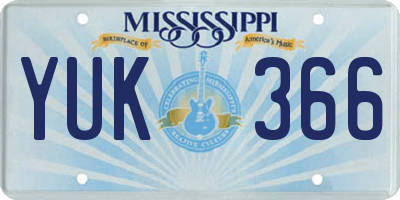 MS license plate YUK366