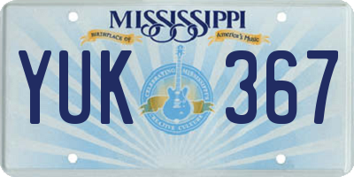 MS license plate YUK367