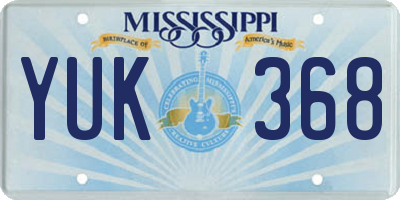 MS license plate YUK368