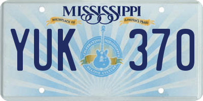 MS license plate YUK370