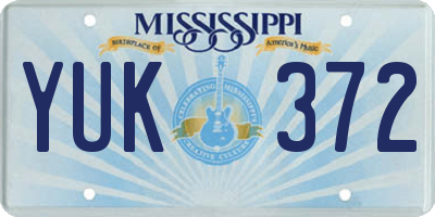 MS license plate YUK372