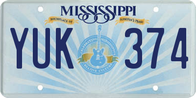 MS license plate YUK374