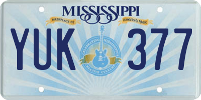 MS license plate YUK377