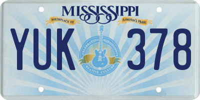 MS license plate YUK378