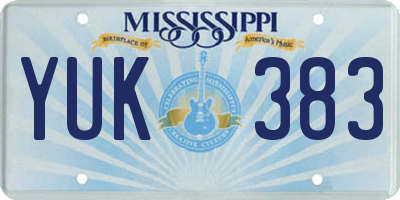 MS license plate YUK383