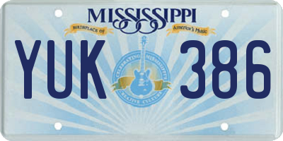 MS license plate YUK386