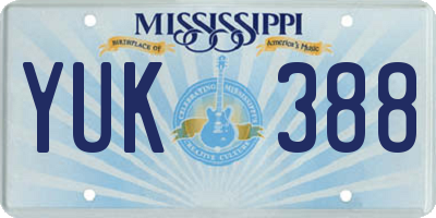 MS license plate YUK388