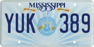 MS license plate YUK389