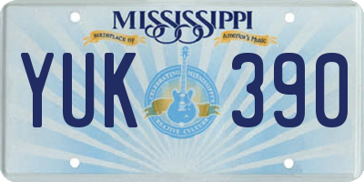 MS license plate YUK390