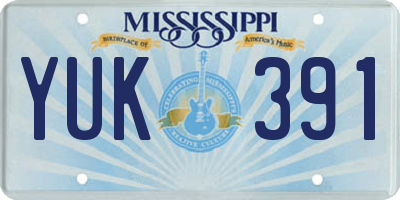 MS license plate YUK391