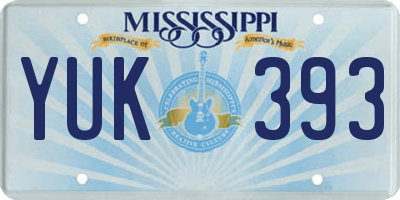 MS license plate YUK393