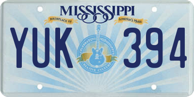MS license plate YUK394