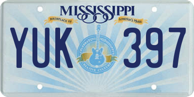 MS license plate YUK397