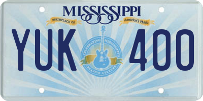 MS license plate YUK400