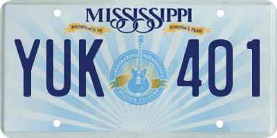 MS license plate YUK401