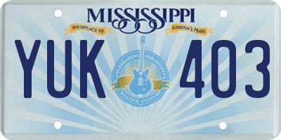 MS license plate YUK403