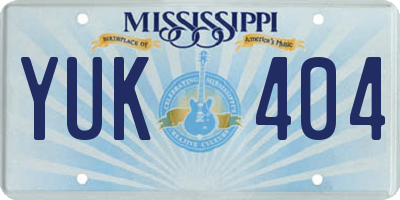 MS license plate YUK404