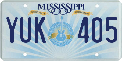 MS license plate YUK405