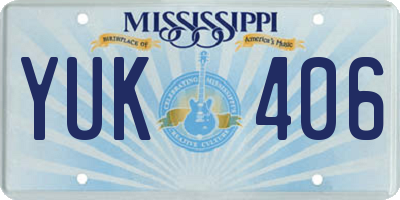 MS license plate YUK406