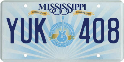 MS license plate YUK408