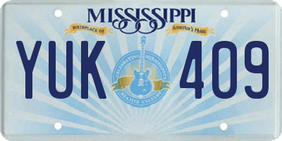 MS license plate YUK409