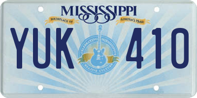MS license plate YUK410