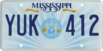MS license plate YUK412