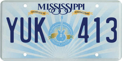 MS license plate YUK413
