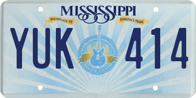 MS license plate YUK414