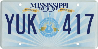 MS license plate YUK417