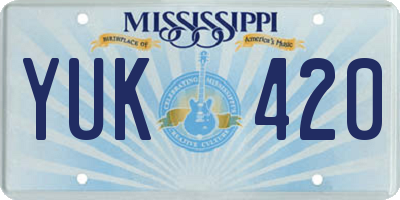 MS license plate YUK420