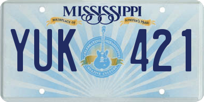 MS license plate YUK421