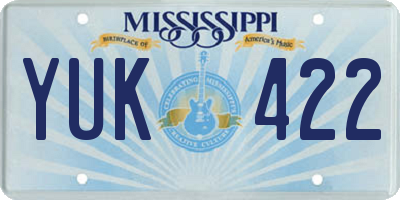 MS license plate YUK422
