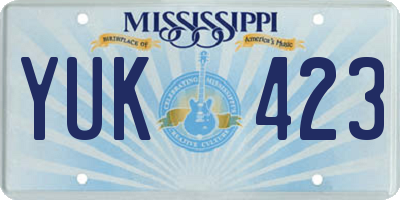 MS license plate YUK423
