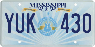MS license plate YUK430