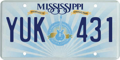 MS license plate YUK431