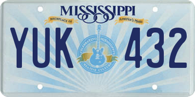 MS license plate YUK432