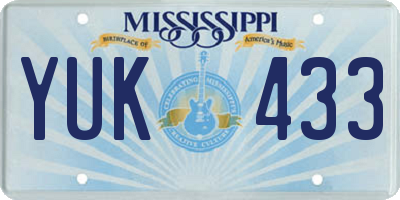 MS license plate YUK433