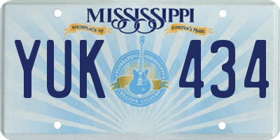 MS license plate YUK434
