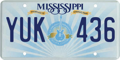 MS license plate YUK436