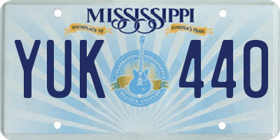 MS license plate YUK440