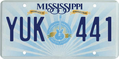 MS license plate YUK441