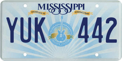 MS license plate YUK442