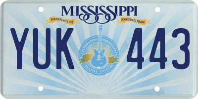 MS license plate YUK443