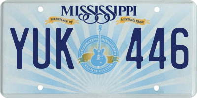 MS license plate YUK446