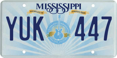 MS license plate YUK447
