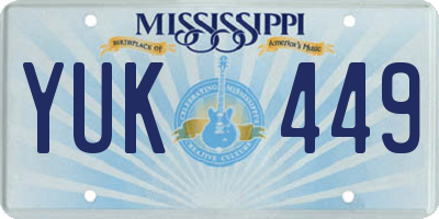 MS license plate YUK449