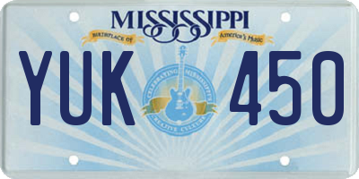 MS license plate YUK450