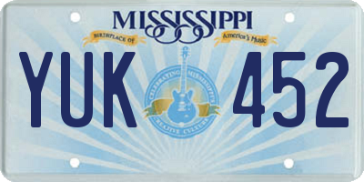 MS license plate YUK452