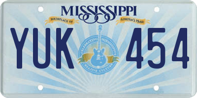 MS license plate YUK454